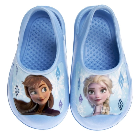 Disney Frozen Anna and Elsa Clog Sandals (Little Kids Sizes), Light Blue, 5-6