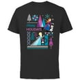 thumbnail image 1 of Disney Frozen Anna Elsa Olaf Happy Holidays - Short Sleeve Cotton T-Shirt for Adults - Customized-Black, 1 of 5