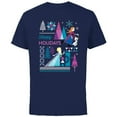 thumbnail image 1 of Disney Frozen Anna Elsa Olaf Happy Holidays - Short Sleeve Cotton T-Shirt for Adults - Customized-Navy, 1 of 5