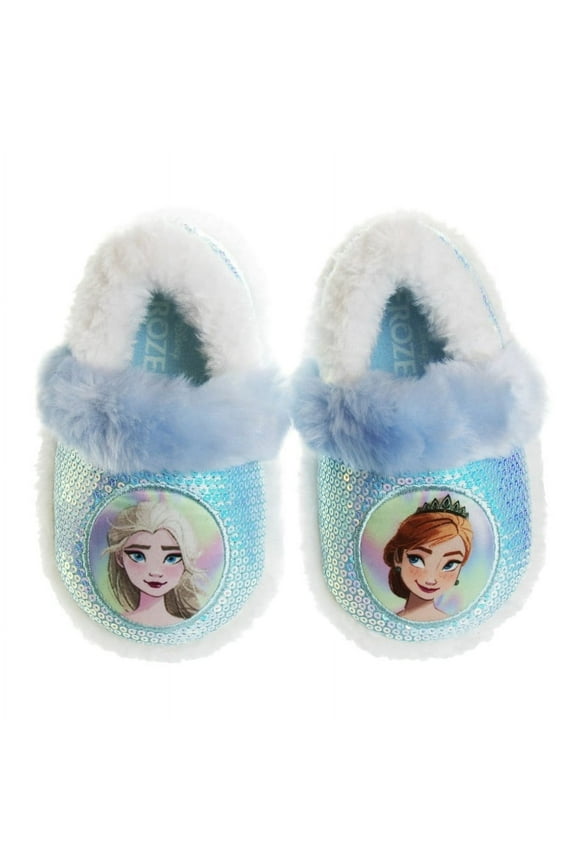 Frozen Anna & Elsa Slip-on Nylex Fabric Slippers for Toddler Girls