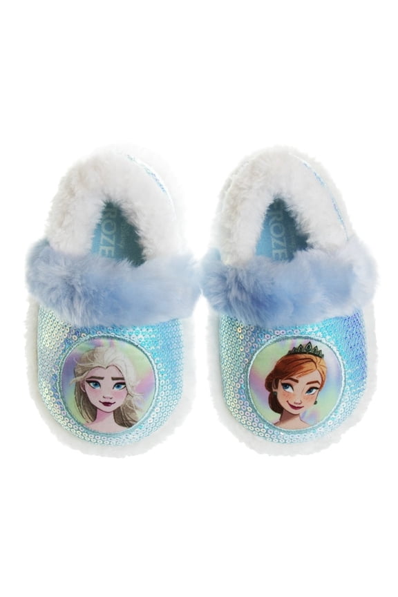Frozen Anna & Elsa Slip-on Nylex Fabric Slippers for Toddler Girls