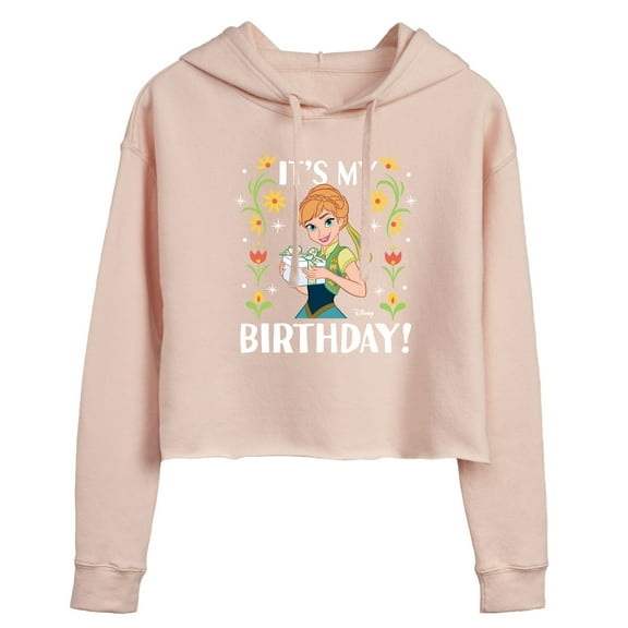 Disney Frozen - Anna It's My Birthday - Juniors Cropped Pullover Hoodie
