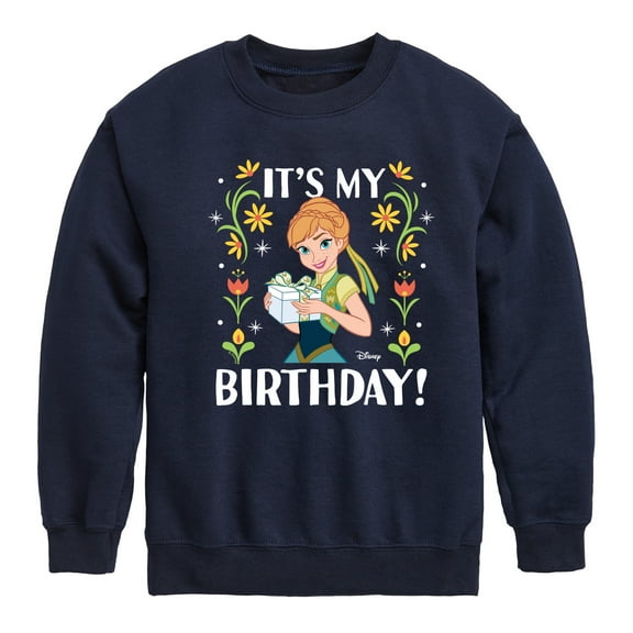 Disney Frozen - Anna It's My Birthday - Toddler & Youth Crewneck Fleece Sweatshirt