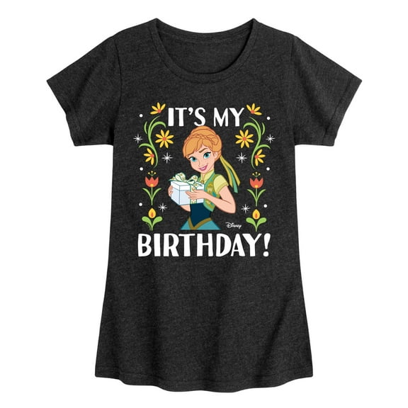 Disney Frozen - Anna It's My Birthday - Toddler & Youth Girls Short Sleeve Graphic T-Shirt