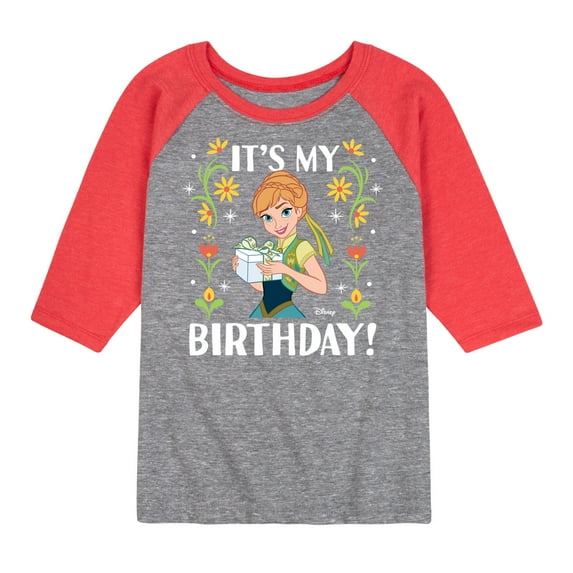 Disney Frozen - Anna It's My Birthday - Toddler & Youth Raglan Graphic T-Shirt
