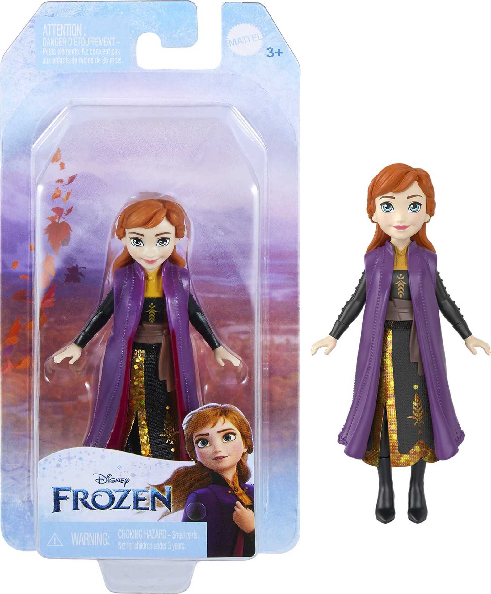 Disney Frozen Anna Small Doll in Travel Look, Posable with Removable Cape & Skirt - image 1 of 6