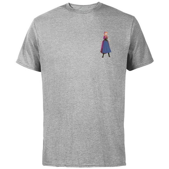 Disney Frozen Anna Small Pose - Short Sleeve Cotton T-Shirt for Adults - Customized-Athletic Heather