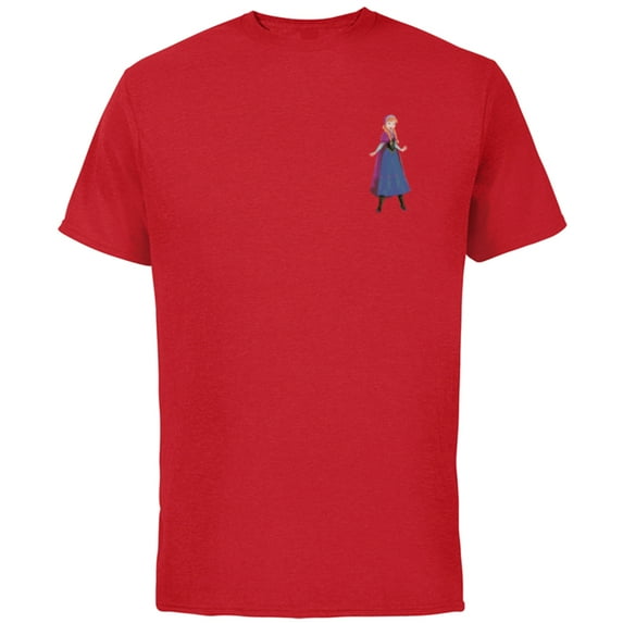 Disney Frozen Anna Small Pose - Short Sleeve Cotton T-Shirt for Adults - Customized-Red
