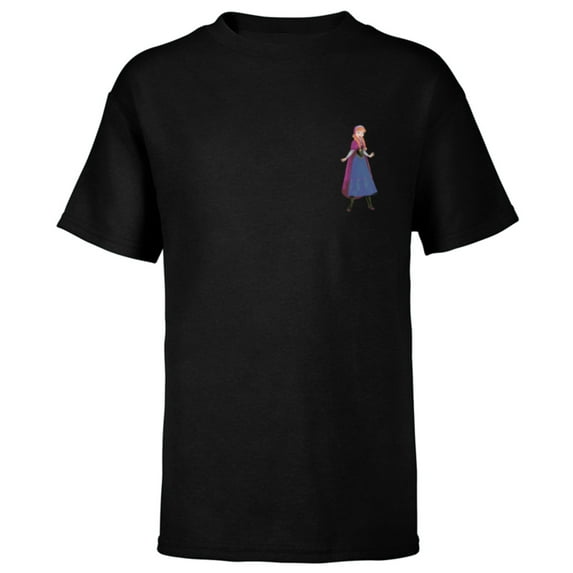 Disney Frozen Anna Small Pose - Short Sleeve T-Shirt for Kids - Customized-Black