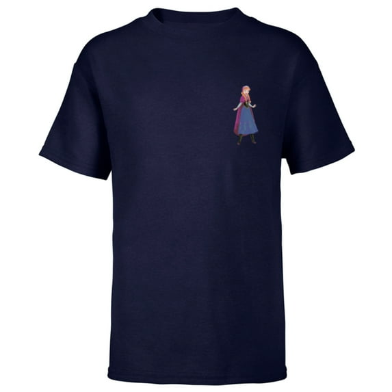 Disney Frozen Anna Small Pose - Short Sleeve T-Shirt for Kids - Customized-Navy