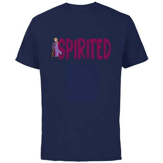 Disney Frozen Anna Spirited - Short Sleeve Cotton T-Shirt for Adults - Customized-Navy