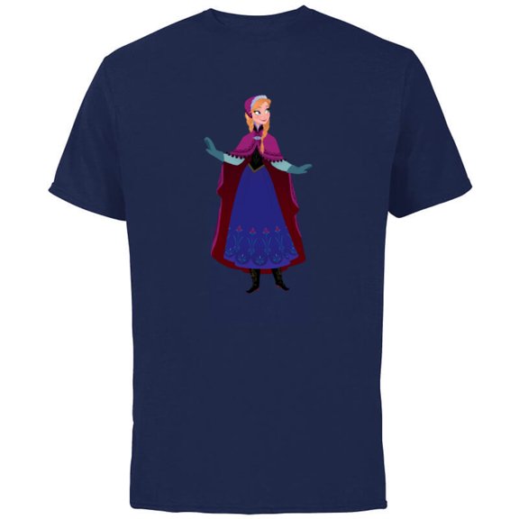 Disney Frozen Anna T-Shirt - Short Sleeve Cotton T-Shirt for Adults - Customized-Athletic Navy
