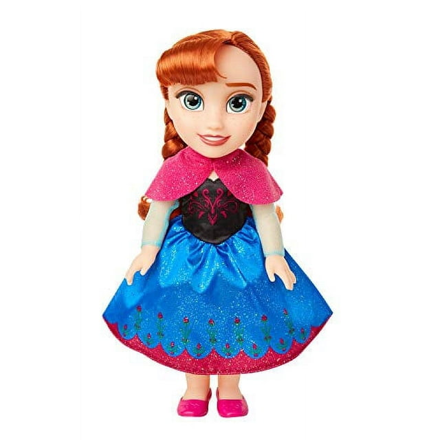 Disney Frozen Anna Toddler Doll with Movie Inspired Blue & Pink Outfit, Shoes & Braided Hair Style - Approximately 14" Tall, for Girls Ages 3 Year & Up