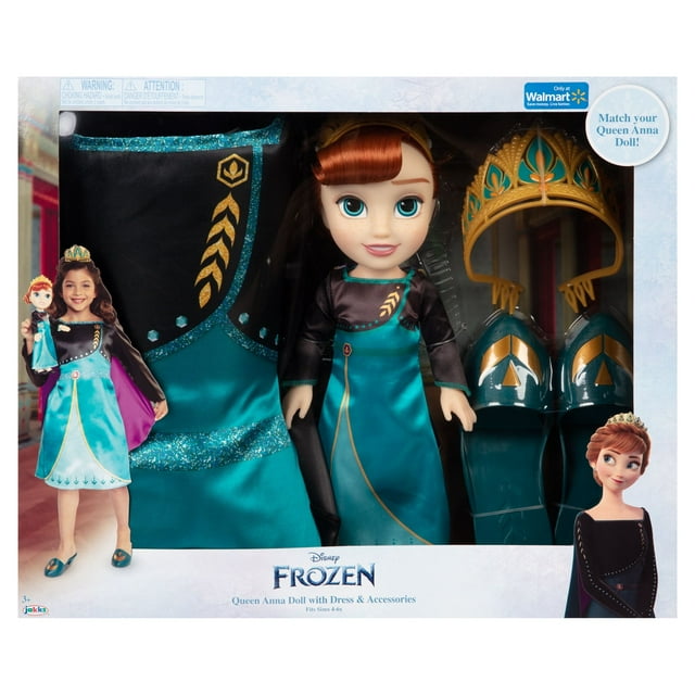 Disney Frozen Anna Toddler Doll with Child Sized Dress and Accessories
