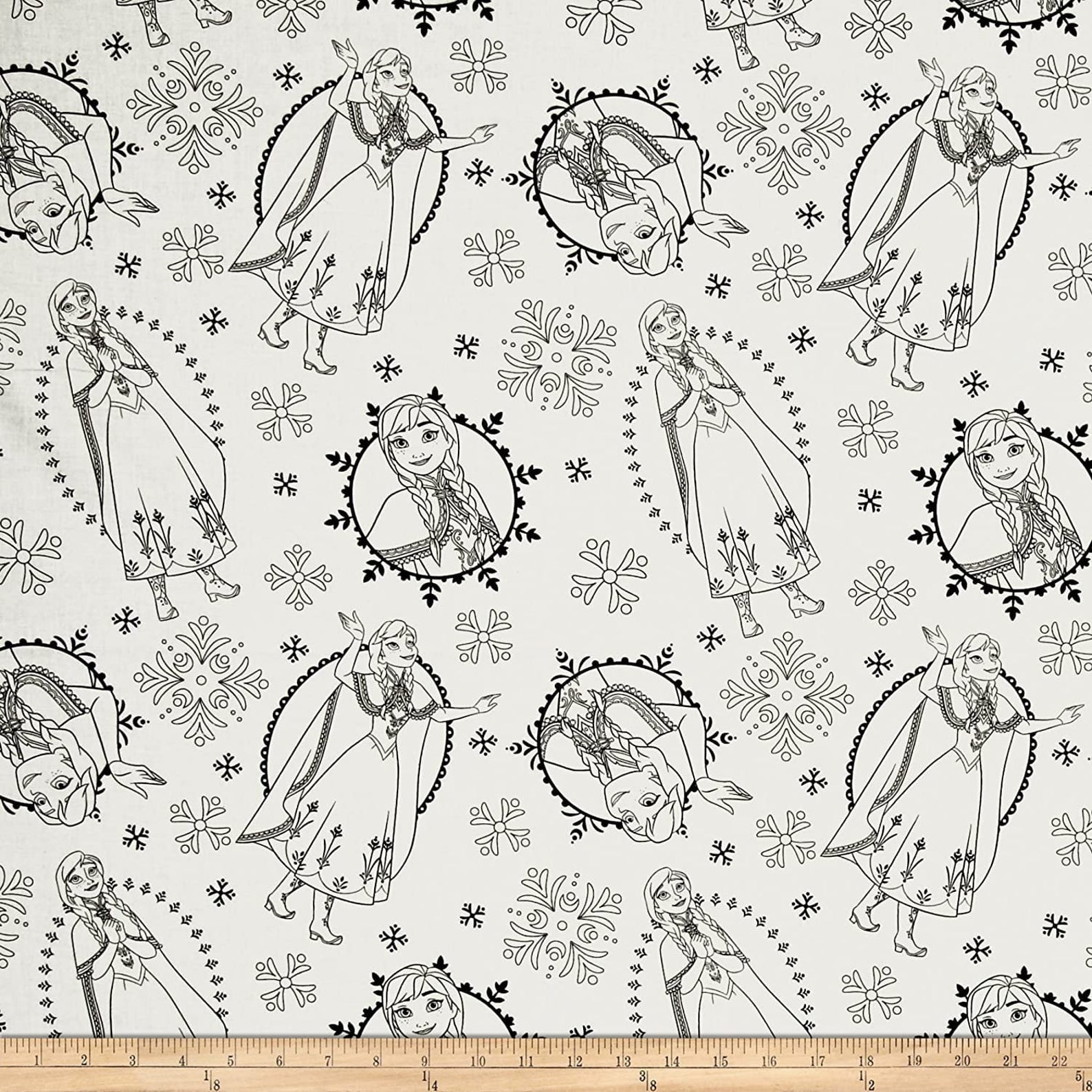 CAMELOT FABRICS Disney Frozen Anna White 100% Cotton Fabric By The Yard