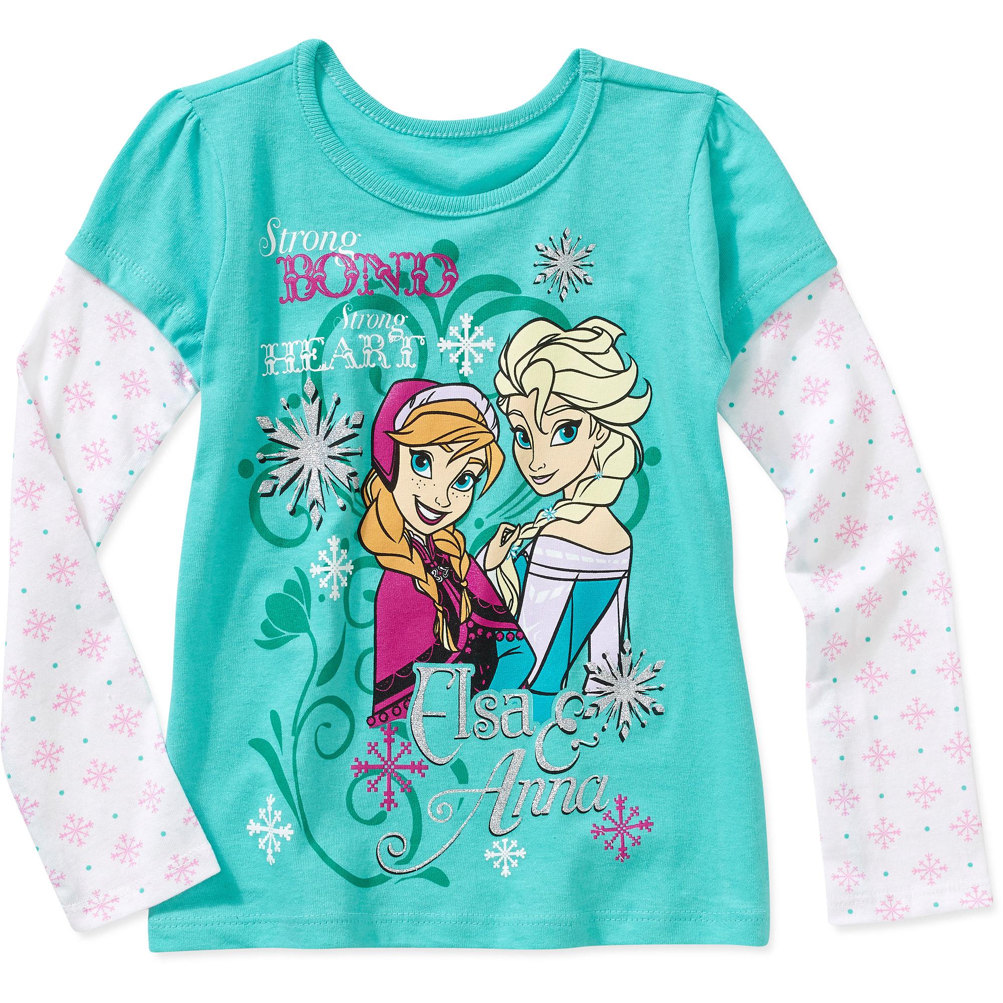 Disney Frozen Anna and Elsa Bond Toddler Girl Hangdown Graphic Tee Shirt - image 1 of 1