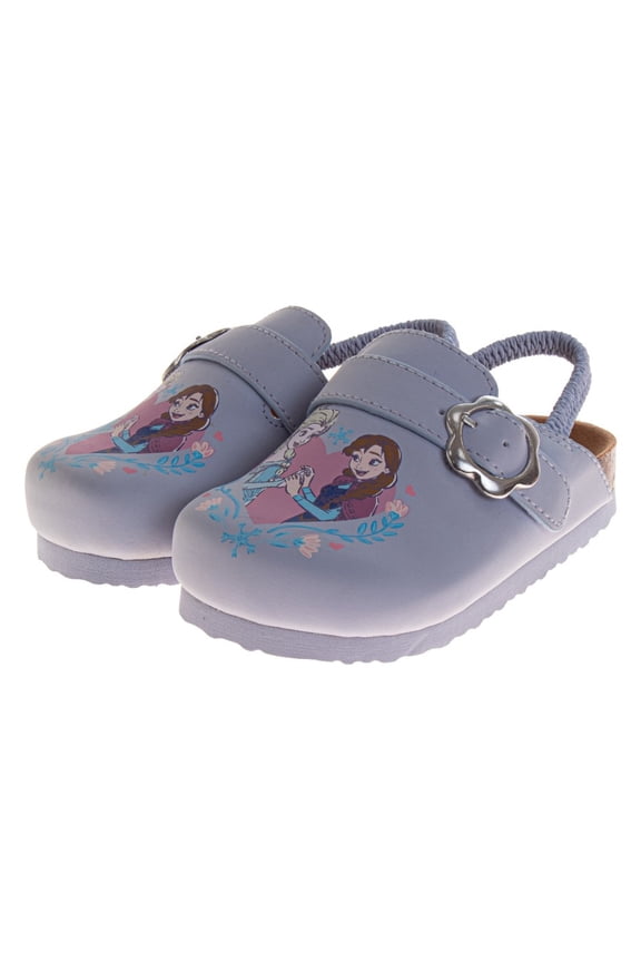 Frozen Anna And Elsa Girls Clogs, Slip On, Cork Clogs, And Mule Sandals (Toddler Little Kid), Light Blue, Size: 12