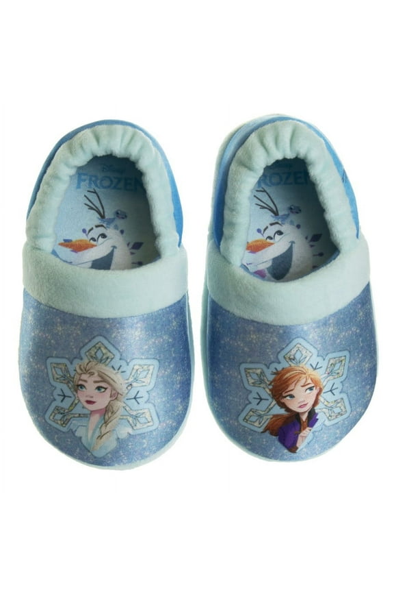Frozen Anna and Elsa Nylex Fabric Slippers - Blue, 5-6