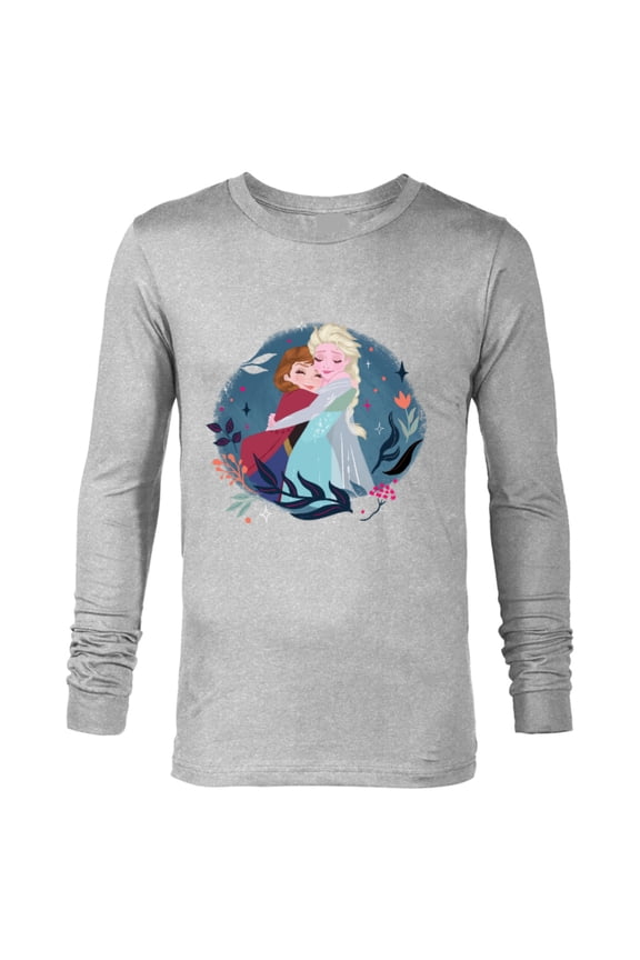 Frozen Anna and Elsa Sister Hug - Long Sleeve T-Shirt for Men – Customized-Athletic Heather