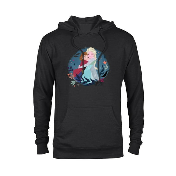 Disney Frozen Anna and Elsa Sister Hug - Pullover Hoodie for Adults – Customized-Black