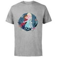 thumbnail image 1 of Disney Frozen Anna and Elsa Sister Hug - Short Sleeve Cotton T-Shirt for Adults - Customized-Athletic Heather, 1 of 5