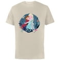 thumbnail image 1 of Disney Frozen Anna and Elsa Sister Hug - Short Sleeve Cotton T-Shirt for Adults - Customized-Natural, 1 of 5