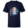 thumbnail image 1 of Disney Frozen Anna and Elsa Sister Hug - Short Sleeve T-Shirt for Kids – Customized-Navy, 1 of 5