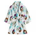 thumbnail image 1 of Disney Frozen Anna and Elsa, Snowflakes Plush White Minky Bathrobe, Robe, Size 3T, 1 of 2