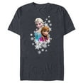 thumbnail image 1 of Disney Frozen Anna and Elsa Snowflakes - Short Sleeve Blended T-Shirt for Adults- Customized-Navy Heather, 1 of 5