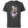 thumbnail image 1 of Disney Frozen Anna and Elsa Snowflakes - Short Sleeve Cotton T-Shirt for Adults- Customized-Charcoal, 1 of 5