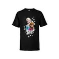 thumbnail image 1 of Disney Frozen Anna and Elsa Snowflakes - Short Sleeve T-Shirt for Kids -Customized-Black, 1 of 4