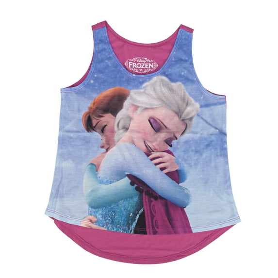 Disney Frozen Anna and Elsa Warm Hugs Girls Tank Top Shirt | M