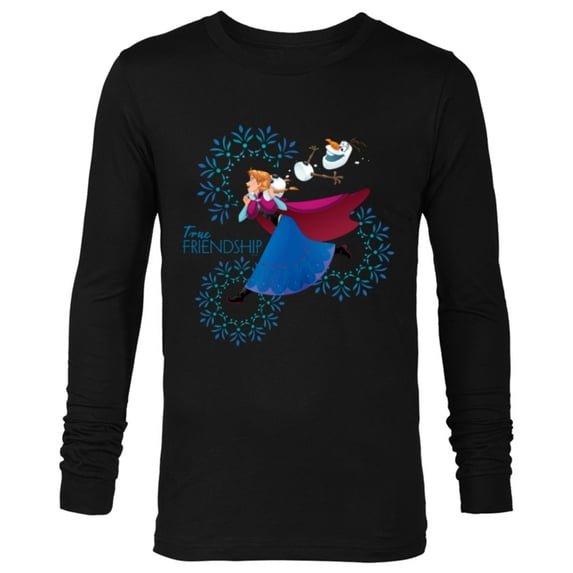 Disney Frozen Anna and Olaf True Friendship - Long Sleeve T-Shirt for Men - Customized-Black