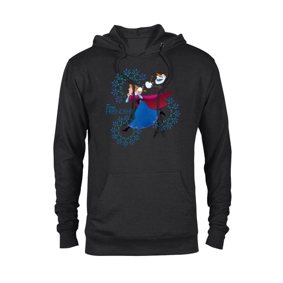 Disney Frozen Anna and Olaf True Friendship - Pullover Hoodie for Adults - Customized-Black