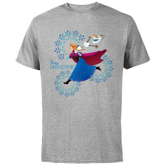 Disney Frozen Anna and Olaf True Friendship - Short Sleeve Cotton T-Shirt for Adults - Customized-Athletic Heather