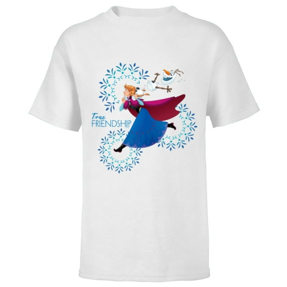 Disney Frozen Anna and Olaf True Friendship - Short Sleeve T-Shirt for Kids - Customized-White