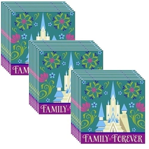 Disney Frozen Beverage Napkins - 3 packs of 16 - Total of 48 pieces