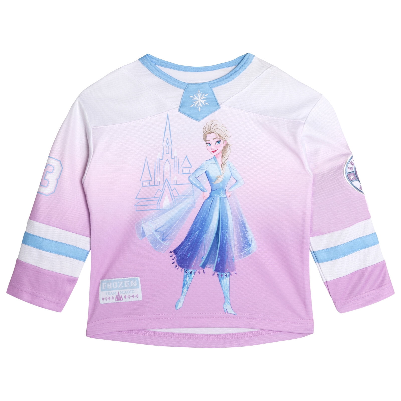 Pyamas Elsa Disney Frozen Big Girls' Athletic Hockey Jersey Lavender Elsa - Walmart.com
