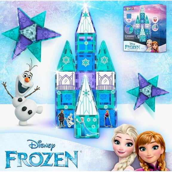 Disney Frozen Castle Magnetic Tiles Building Set by Tytan Toys, 68 Pieces, Children Ages 3+