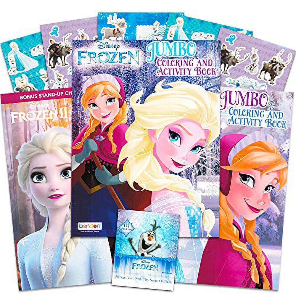 Disney Frozen Coloring Book Set - Bundle with 3 Frozen Activity Books with  Games, Puzzles, and Coloring Pages Plus Frozen Stickers, Paint, and More ( Frozen Gifts): Frozen Coloring Books for Girls, Bulk