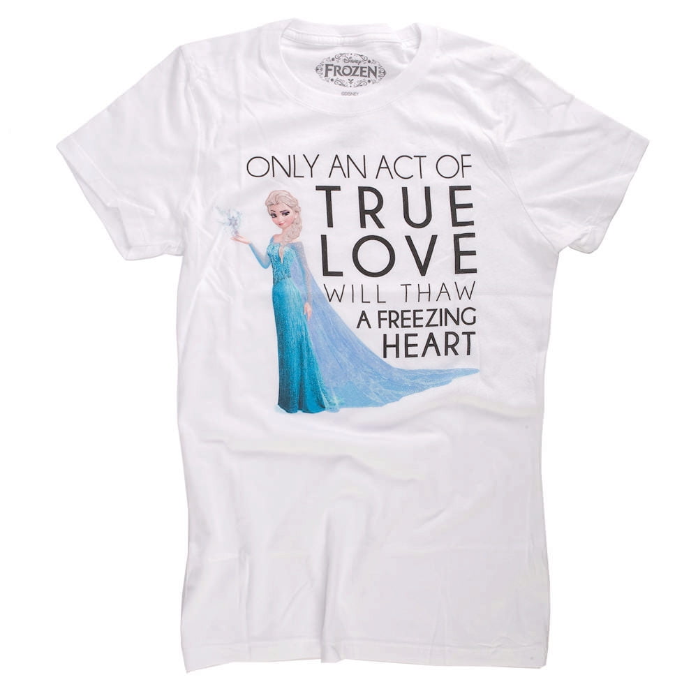 Disney Frozen Elsa Act Of True Love Juniors White T-Shirt | S