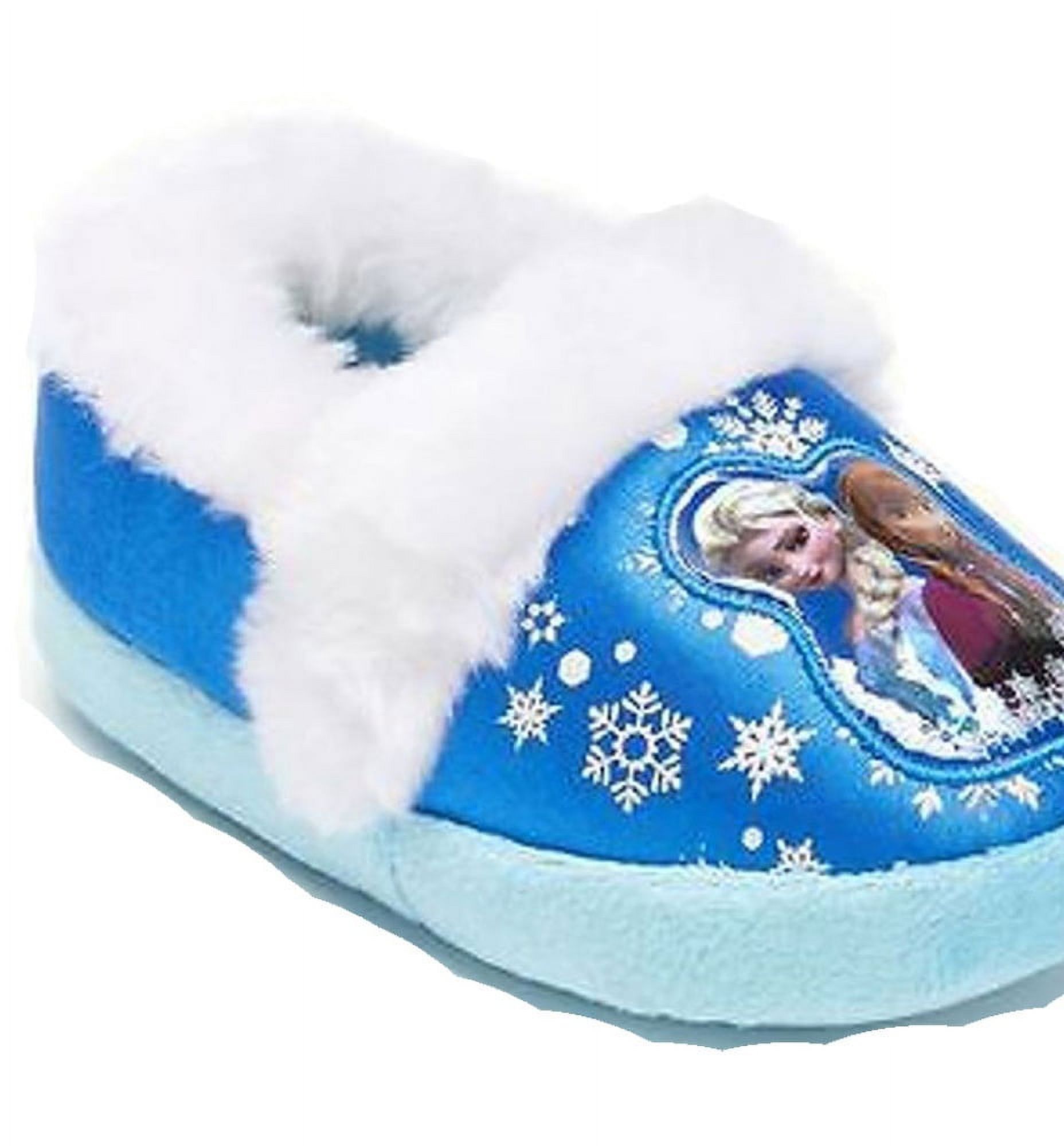 Disney Frozen Elsa & Anna Blue White Snow Toddler Girl Slippers