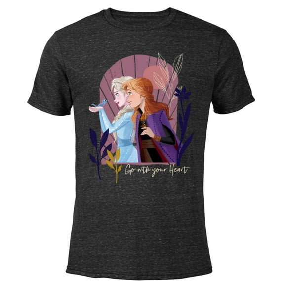 Disney Frozen Elsa Anna Bruni Go With Your Heart - Short Sleeve Blended T-Shirt for Adults - Customized-Black