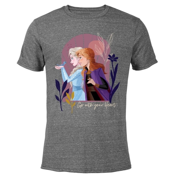Disney Frozen Elsa Anna Bruni Go With Your Heart - Short Sleeve Blended T-Shirt for Adults - Customized-Dark Heather
