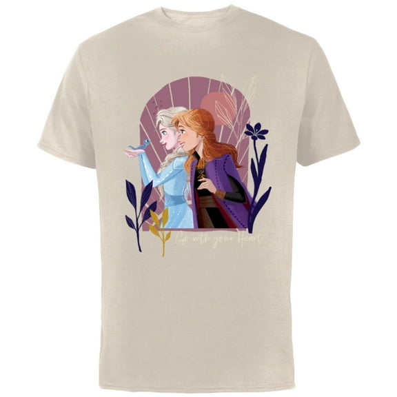 Disney Frozen Elsa Anna Bruni Go With Your Heart - Short Sleeve Cotton T-Shirt for Adults - Customized-Natural