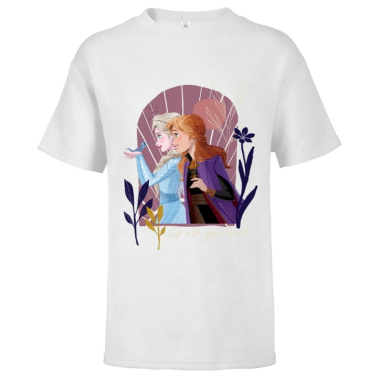 Disney Frozen Elsa Anna Bruni Go With Your Heart Short Sleeve T Shirt for Kids Customized White