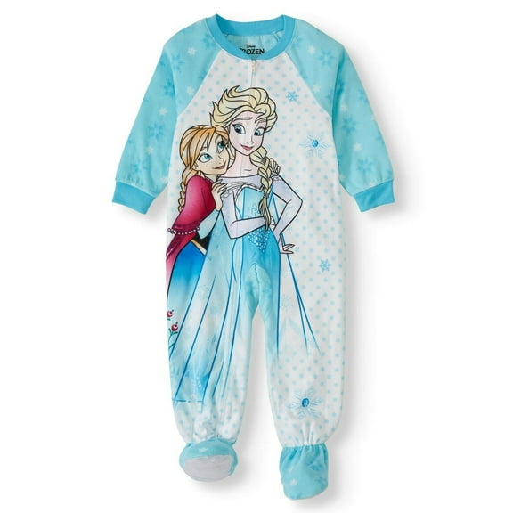 Disney Frozen Elsa Anna Footed Blanket Sleeper Pajama Girl Size 5T