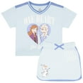 thumbnail image 1 of Disney Frozen Elsa & Anna Girls 2-Piece Set - Casual Short Sleeve Graphic Print T-Shirt and Skort Bundle for Kids (Sizes 3T-16), 1 of 7