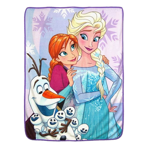 Disney Frozen Elsa Anna Olaf 46" x 60" Plush Throw Blanket