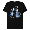 thumbnail image 1 of Disney Frozen Elsa Anna & Olaf Holiday Magic - Short Sleeve Blended T-Shirt for Adults - Customized-Black, 1 of 5